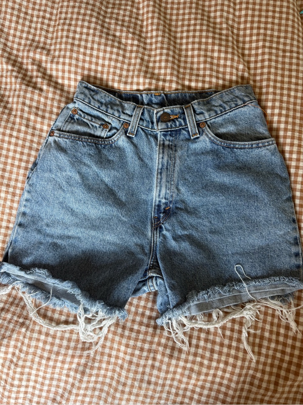 Levi's Light Blue Distressed Denim Cutoff Shorts